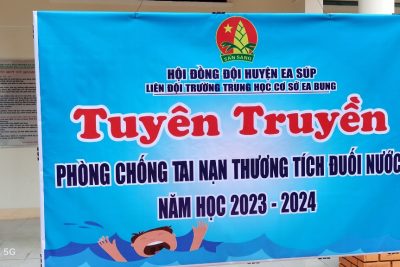 Trường THCS Ea Bung tuyên truyền phòng chống đuối nước.